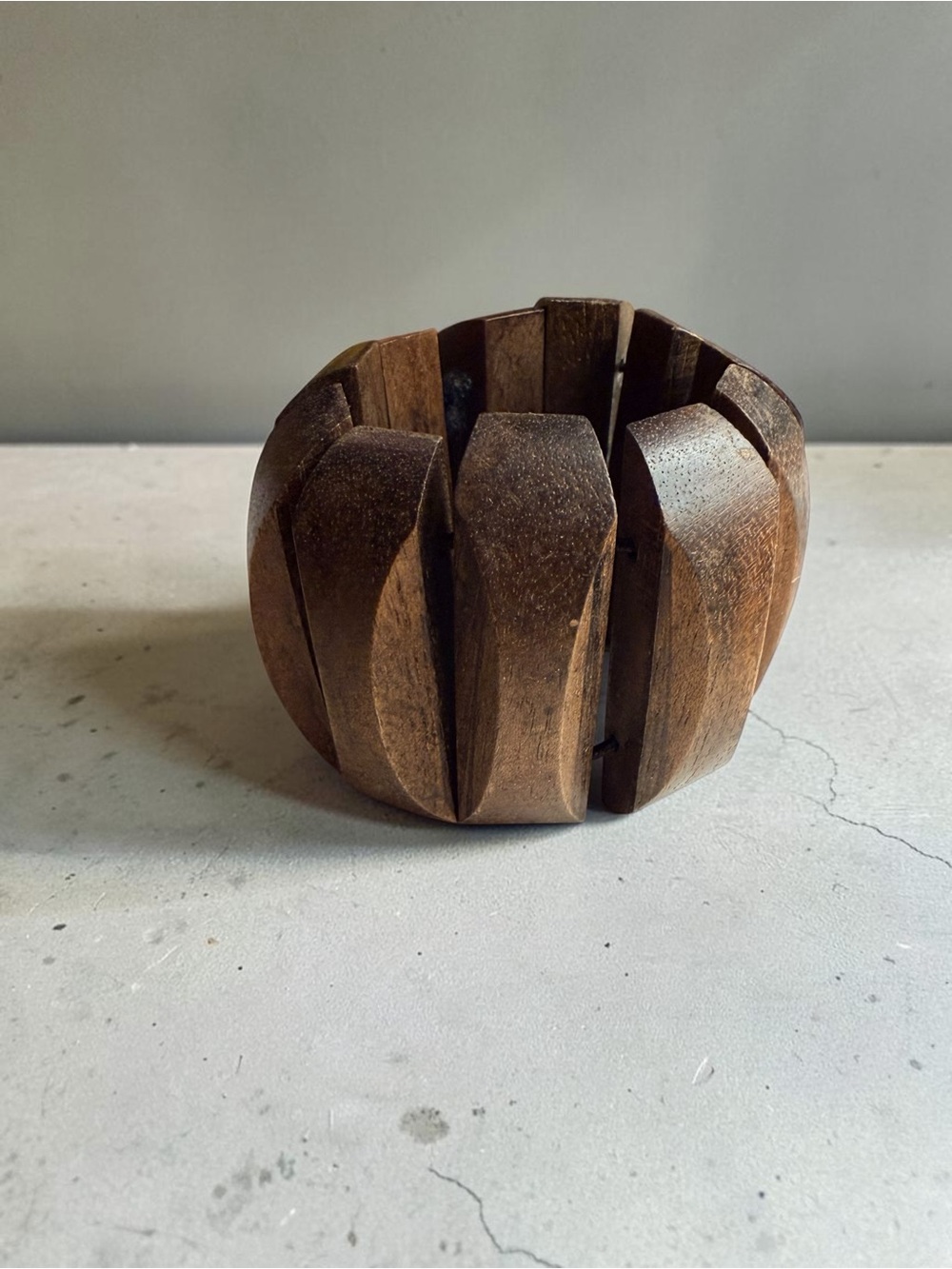 Handcrafted Brown Wooden Decorative Bowl